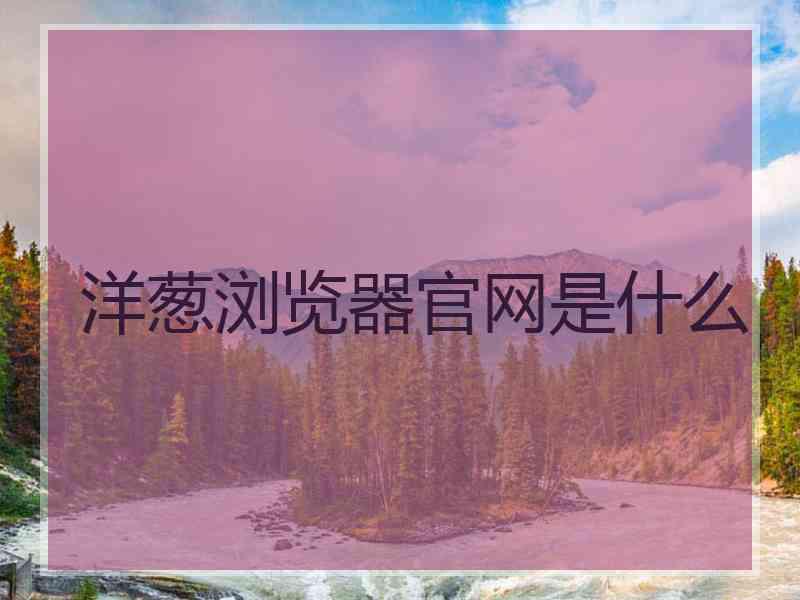 洋葱浏览器官网是什么