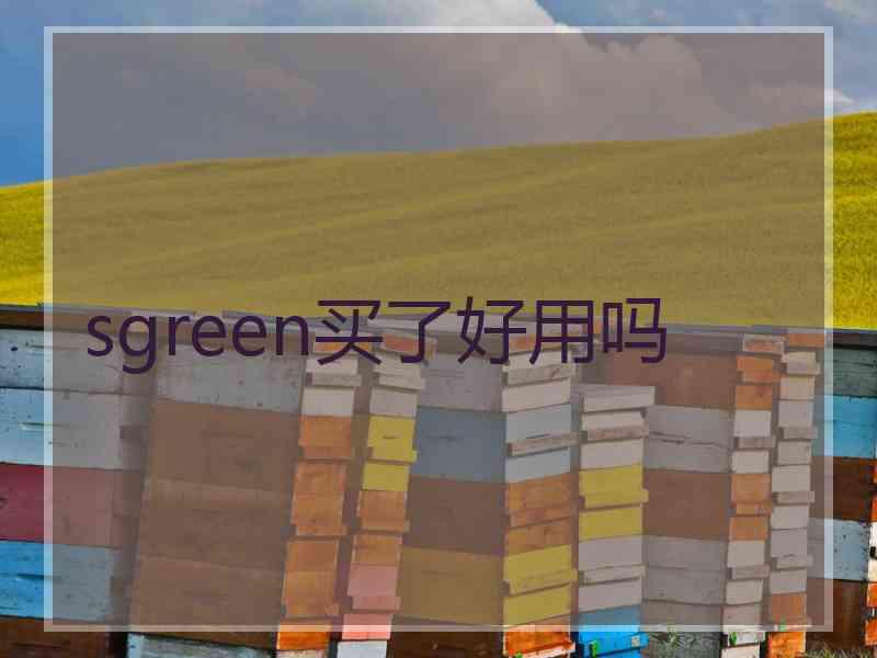 sgreen买了好用吗