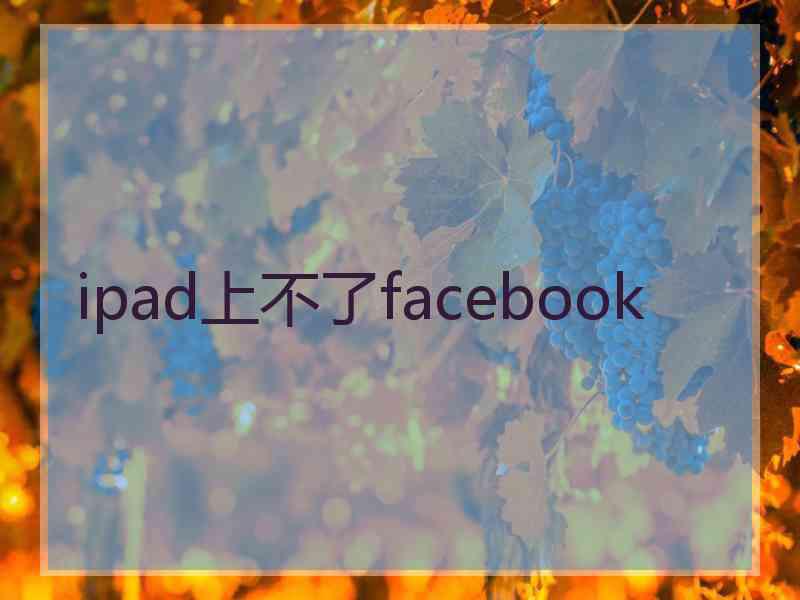 ipad上不了facebook