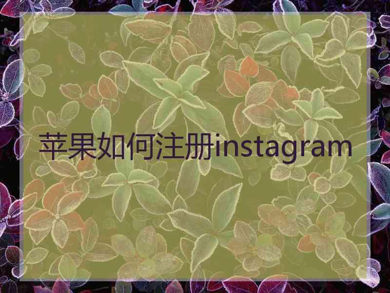 苹果如何注册instagram