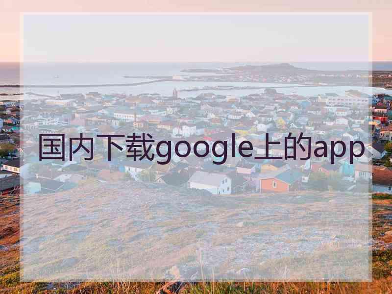 国内下载google上的app