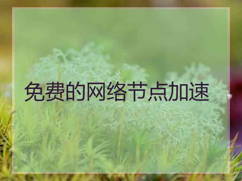 免费的网络节点加速