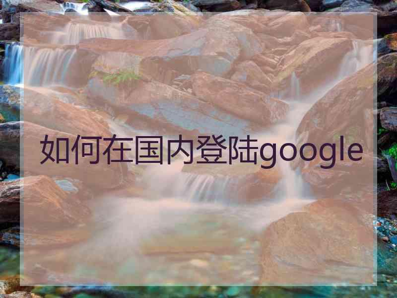 如何在国内登陆google