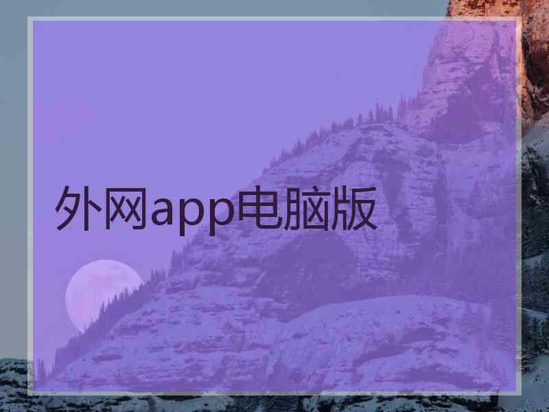 外网app电脑版