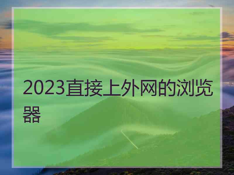 2023直接上外网的浏览器