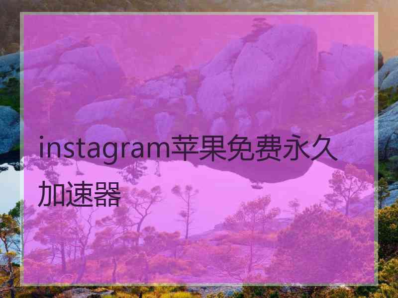 instagram苹果免费永久加速器