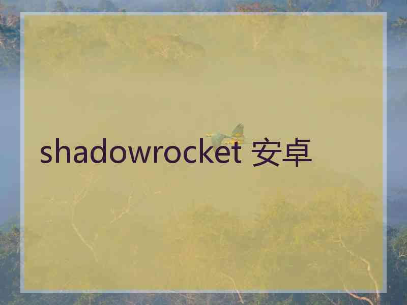 shadowrocket 安卓