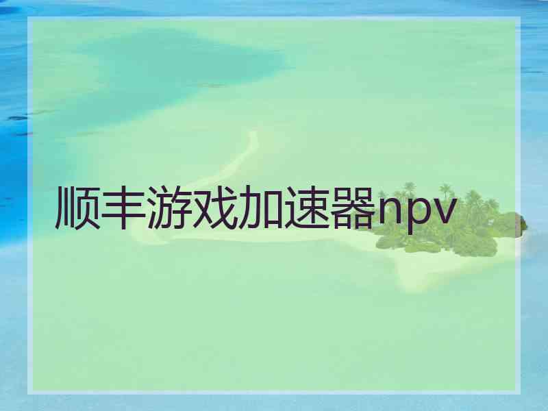 顺丰游戏加速器npv