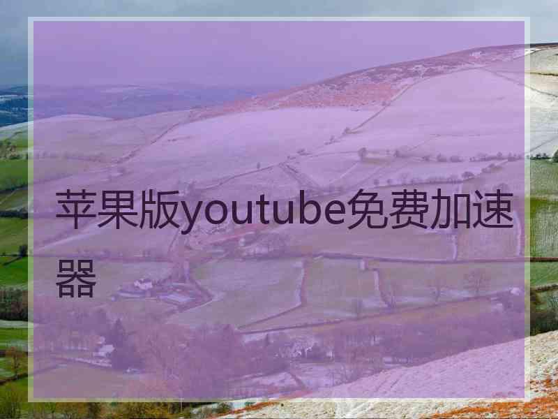 苹果版youtube免费加速器