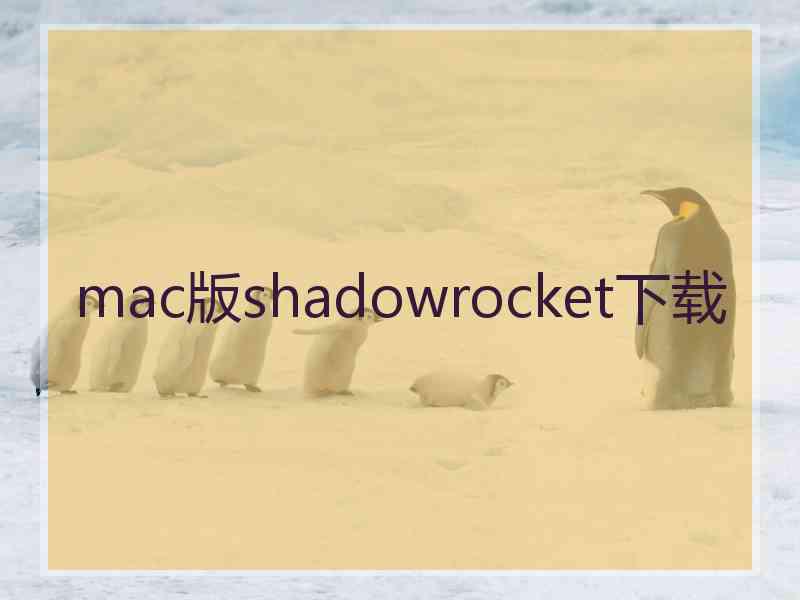 mac版shadowrocket下载