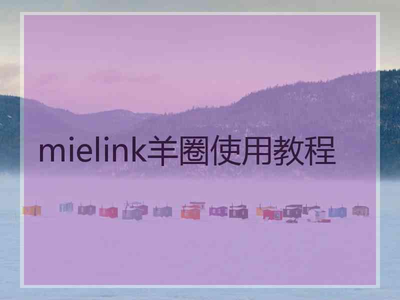 mielink羊圈使用教程