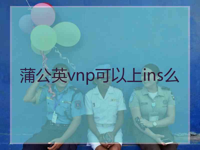 蒲公英vnp可以上ins么