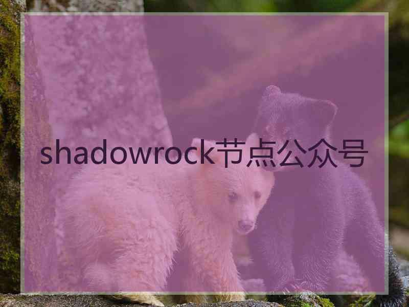 shadowrock节点公众号