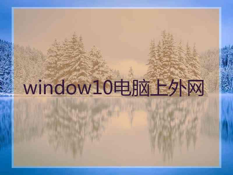 window10电脑上外网