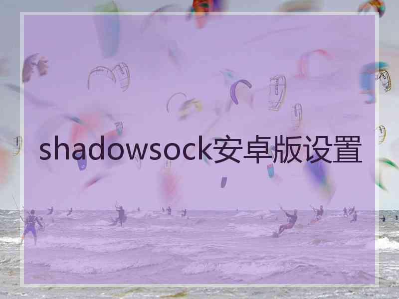 shadowsock安卓版设置