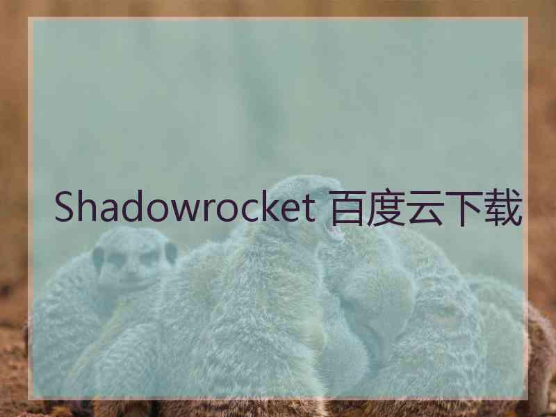 Shadowrocket 百度云下载