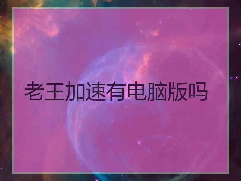 老王加速有电脑版吗