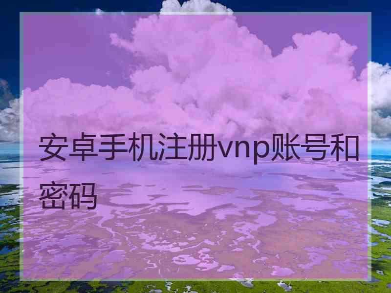 安卓手机注册vnp账号和密码