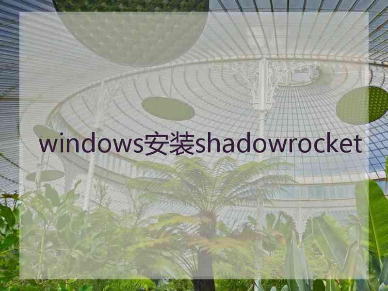 windows安装shadowrocket