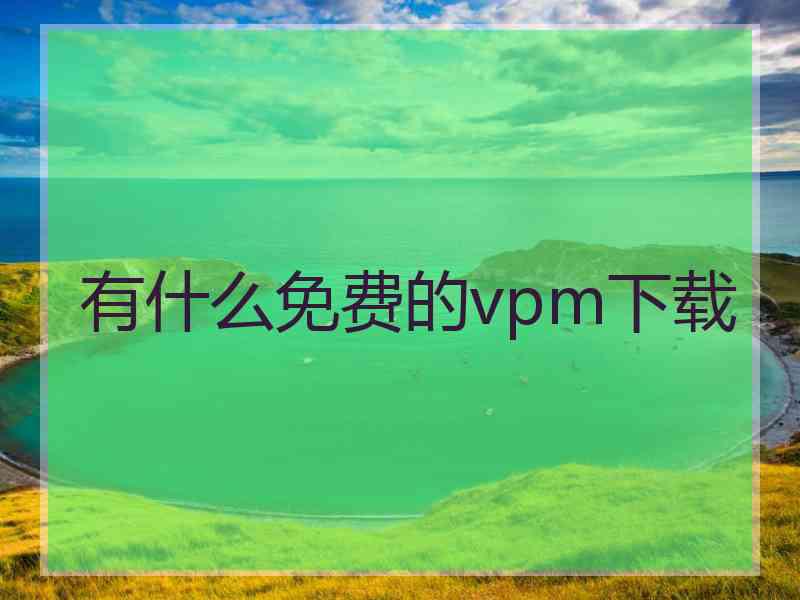 有什么免费的vpm下载