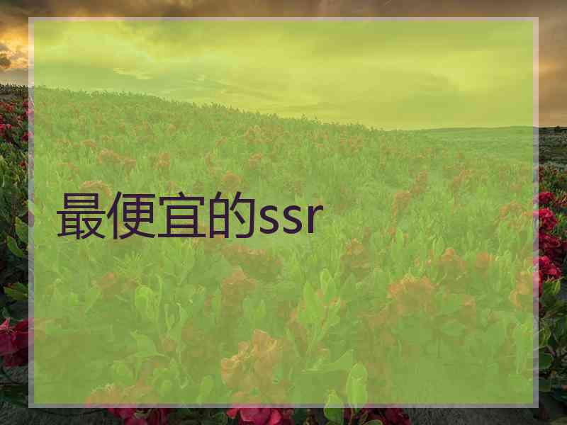 最便宜的ssr