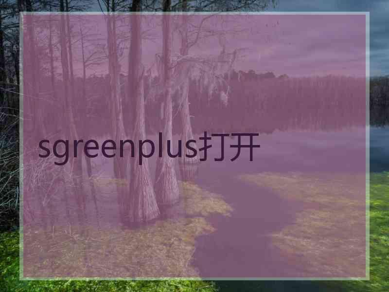 sgreenplus打开