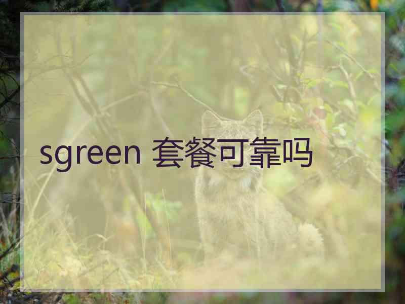 sgreen 套餐可靠吗