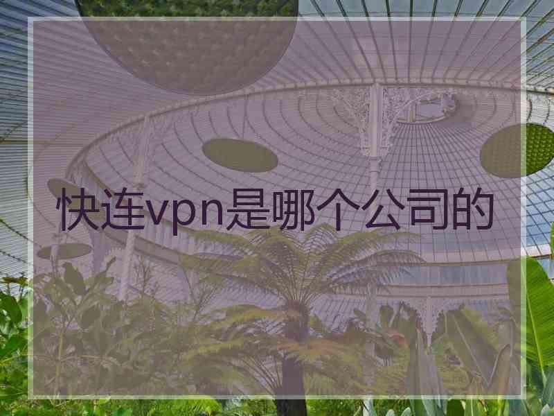 快连vpn是哪个公司的