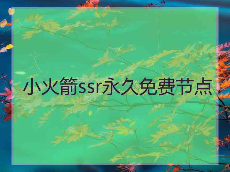 小火箭ssr永久免费节点