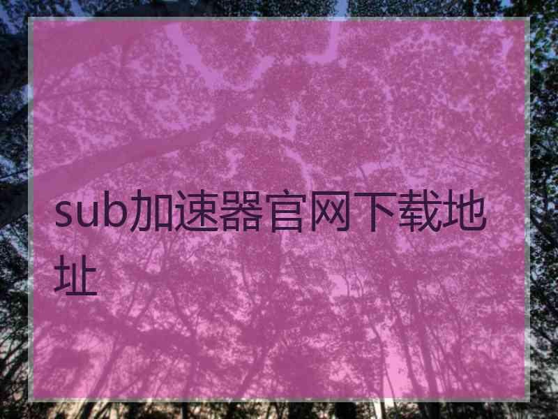 sub加速器官网下载地址