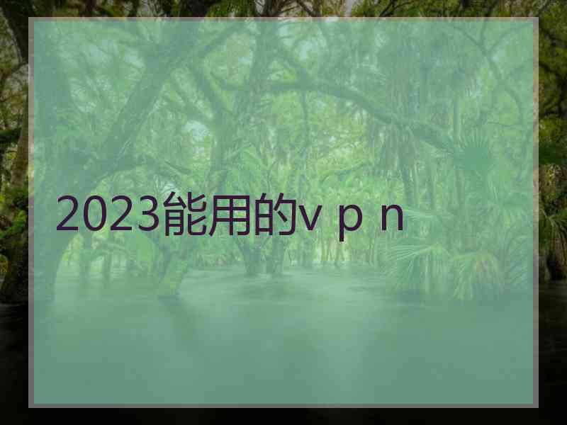 2023能用的v p n