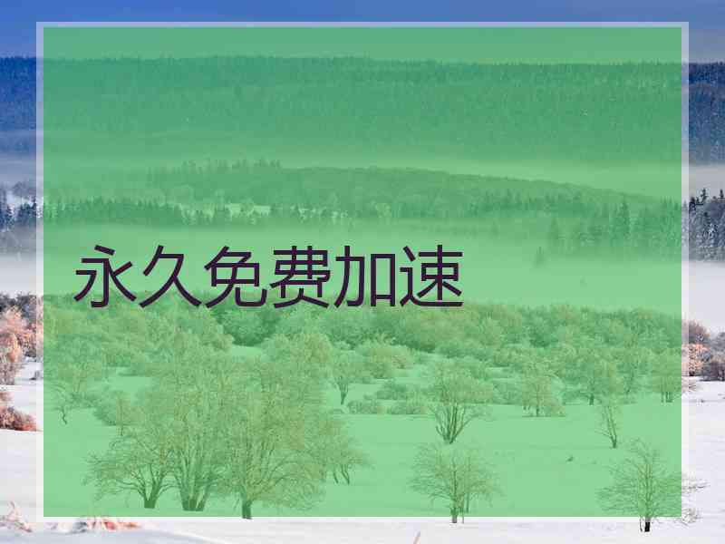 永久免费加速