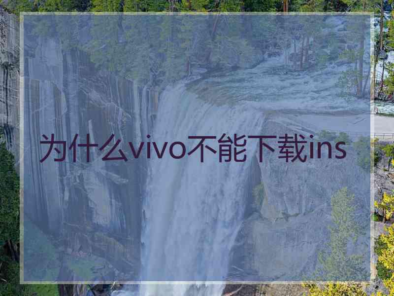 为什么vivo不能下载ins