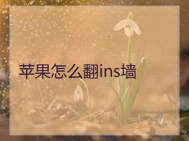 苹果怎么翻ins墙