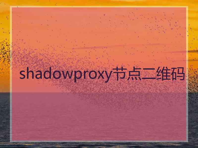 shadowproxy节点二维码