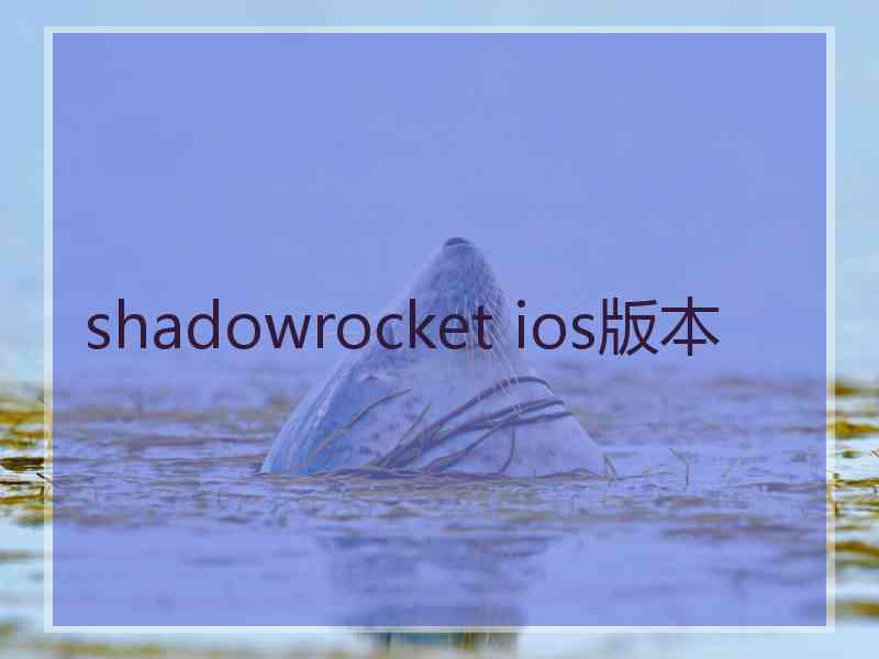 shadowrocket ios版本