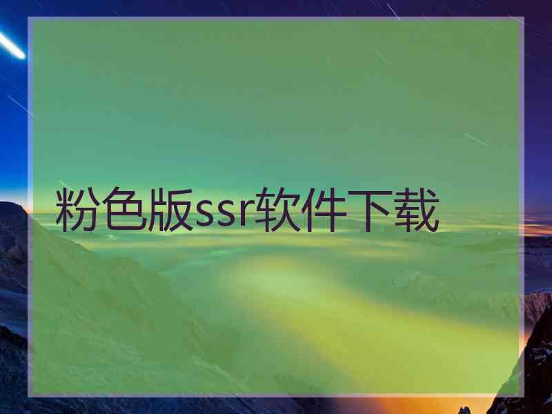 粉色版ssr软件下载