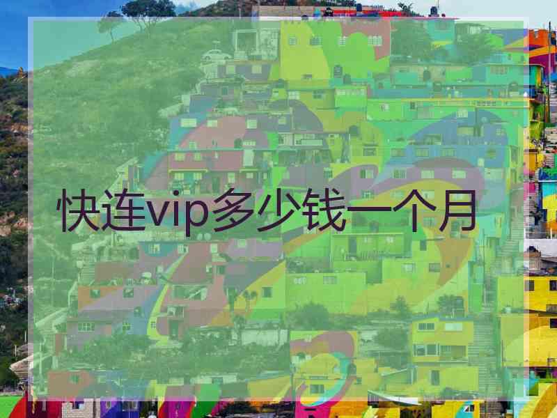 快连vip多少钱一个月