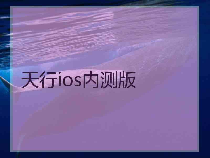 天行ios内测版