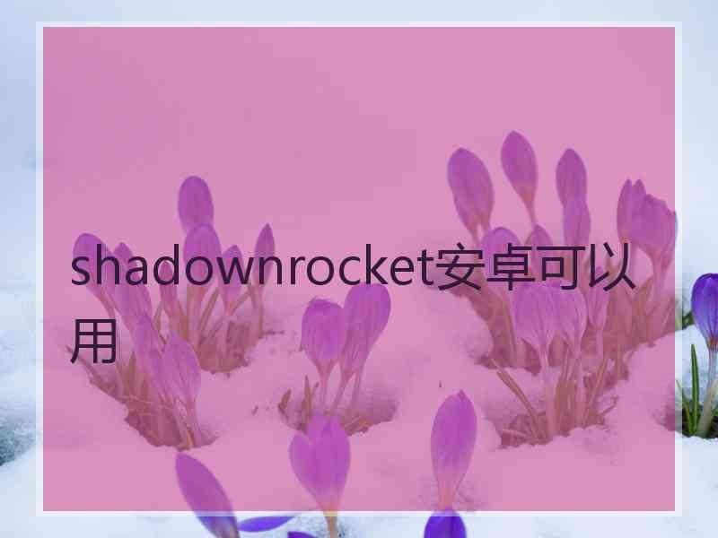 shadownrocket安卓可以用