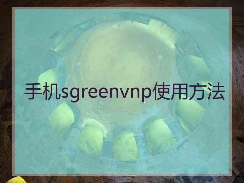 手机sgreenvnp使用方法