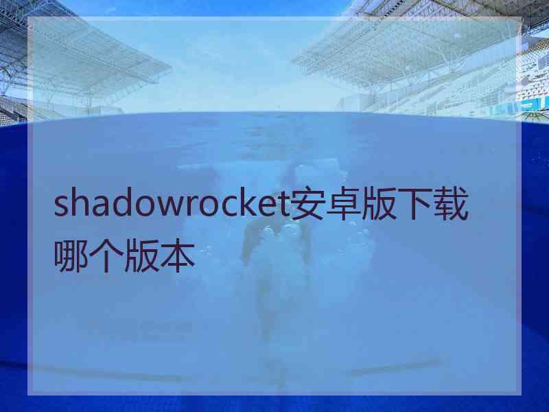 shadowrocket安卓版下载哪个版本